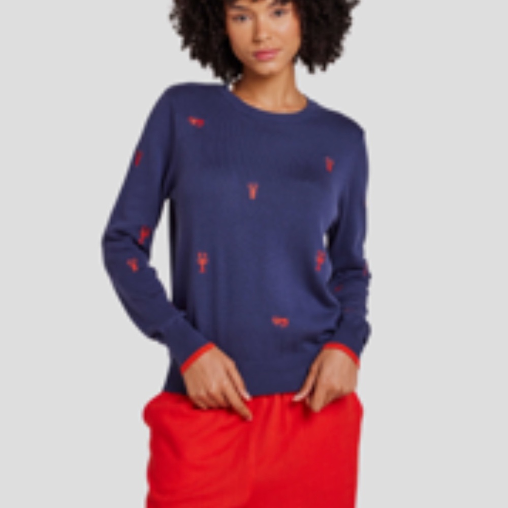 Lobster Navy Crew Sweater Navy